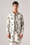 Son Of A Noble Snob_Ivory Linen Cameron Paradise Printed Bundi Set _at_Aza_Fashions