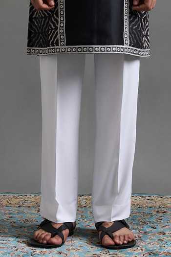Buy_Gargee Designers_Black Chanderi Embroidery Veer Kurta Set _Online_at_Aza_Fashions