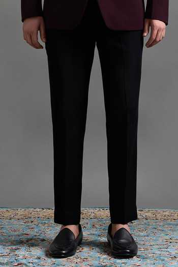 Gargee Designers_Wine Polyester Embroidery Amrit Tuxedo Set _Online_at_Aza_Fashions