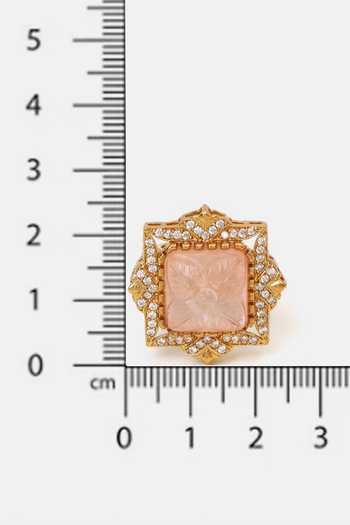 Shop_Ruby Raang_Gold Plated Stones Kundan Embellished Ring _Online_at_Aza_Fashions