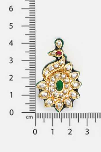 Ruby Raang_Gold Plated Stones Handmade Kundan Brass Ring _at_Aza_Fashions