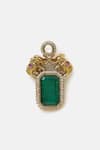 Ruby Raang_Green Stones Kundan Brass Brooch _Online_at_Aza_Fashions
