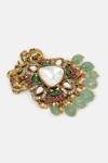 Ruby Raang_Gold Plated Pearls, Stones, Kundan Studded Brooch _Online_at_Aza_Fashions