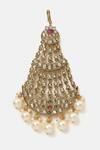 Shop_Ruby Raang_White Pearls, Stones Kundan Embellished Brass Passa _Online_at_Aza_Fashions
