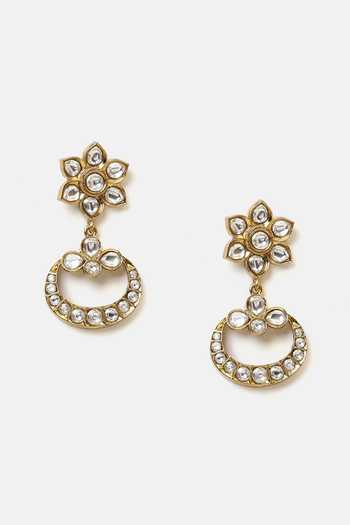 Buy_Ruby Raang_White Pearls, Stones Kundan Embellished Necklace Set _Online_at_Aza_Fashions