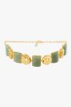 Shop_Joules by Radhika_Green Stones Liora Embellished Choker _at_Aza_Fashions