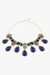 Shop_Joules by Radhika_Blue Stones Caelina Embellished Necklace _at_Aza_Fashions