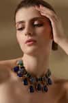 Buy_Joules by Radhika_Blue Stones Caelina Embellished Necklace _at_Aza_Fashions