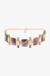 Shop_Joules by Radhika_Green Stones, Cut Work Xelene Studded Choker _at_Aza_Fashions