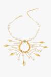 Joules by Radhika_Gold Plated Pearls Zafira Embellished Necklace _Online_at_Aza_Fashions