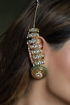 Shop_Joules by Radhika_Gold Plated Pearls, Stones Heritage Kundan Embellished Ear Cuffs _at_Aza_Fashions