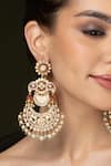Shop_Joules by Radhika_Red Beads, Pearls, Stones Ruby Drop Chaandbalis _at_Aza_Fashions