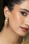 Buy_Joules by Radhika_White Stones, Crystals Polki Embellished Halo Hoops _at_Aza_Fashions