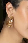 Shop_Joules by Radhika_White Stones, Crystals Heritage Carved Hoops _at_Aza_Fashions