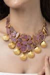 Shop_Joules by Radhika_Pink Stones Bespoke Studded Necklace _at_Aza_Fashions