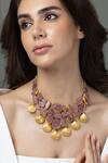 Buy_Joules by Radhika_Pink Stones Bespoke Studded Necklace _at_Aza_Fashions
