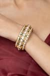 Shop_Joules by Radhika_Green Stones Studded Bangle _at_Aza_Fashions