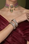 Buy_Joules by Radhika_White Stones, Crystals Traditional Uncut Embellished Bangle - Set Of 2 _at_Aza_Fashions
