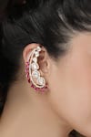 Shop_Joules by Radhika_Gold Plated Stones Embellished Ear Cuffs - Set Of 2 _at_Aza_Fashions