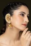 Buy_Joules by Radhika_Gold Plated Pearls, Stones Paisley Shaped Cuff Earrings - Set Of 2 _at_Aza_Fashions