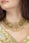 Shop_Joules by Radhika_Multi Color Beads, Stones Enchanted Garden Embellished Necklace _at_Aza_Fashions