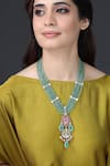 Buy_Joules by Radhika_Green Beads, Pearls, Stones Verdant Multi Strand Heart Necklace _at_Aza_Fashions