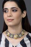 Buy_Joules by Radhika_Gold Plated Beads, Stones, Crystals Two Filigree Embellished Choker _at_Aza_Fashions