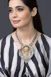 Buy_Joules by Radhika_Gold Plated Stones Aarohi Studded Long Pendant Necklace _at_Aza_Fashions