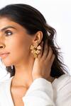 Buy_Joules by Radhika_Pink Imitation Gemstones Raw Quartz Petals Earrings _at_Aza_Fashions