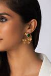 Shop_Joules by Radhika_Gold Plated Stones Uncut Embellished Earrings _at_Aza_Fashions