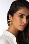 Buy_Joules by Radhika_White Pearls, Stones Round Cluster Uncut Earrings _at_Aza_Fashions