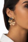 Shop_Joules by Radhika_Gold Plated Stones Elegant Peacock Shaped Earrings _at_Aza_Fashions