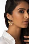 Buy_Joules by Radhika_Gold Plated Stones Elegant Peacock Shaped Earrings _at_Aza_Fashions