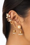 Joules by Radhika_White Pearls Classic Earwrap Jhumka Earrings - Set Of 2 _Online_at_Aza_Fashions