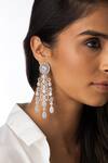 Shop_Joules by Radhika_Silver Plated Stones Royal Embellished Dangler Earrings _at_Aza_Fashions