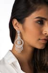 Shop_Joules by Radhika_Silver Plated Stones, Crystals Graceful Chand Dangler Earrings _at_Aza_Fashions