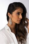 Buy_Joules by Radhika_Silver Plated Stones, Crystals Graceful Chand Dangler Earrings _at_Aza_Fashions