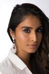 Buy_Joules by Radhika_Silver Plated Crystals Teardrop Statement Earrings _at_Aza_Fashions