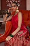 Buy_Nikunj By NIIDHI BAJAJ_Red Silk, Tissue, Organza, Georgette Embroidery, Laal Rang Kurta Gharara Set _Online_at_Aza_Fashions