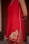 Shop_Nikunj By NIIDHI BAJAJ_Red Silk, Tissue, Organza, Georgette Embroidery, Laal Rang Kurta Gharara Set _Online_at_Aza_Fashions