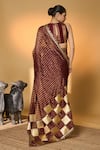 Shop_Masaba_Purple Silk, Tissue Zari, Gota Corncrest Saree With Unstitched Blouse Piece _at_Aza_Fashions