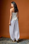 Shop_RAYASHA KHAN_White Silk, Crepe, Georgette Embroidery, Pearls, Jasmine Corset Pant Set _at_Aza_Fashions