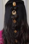 Hair Drama CO_Gold Pearls Mohar Juda Hair Pins - Set Of 5 _Online_at_Aza_Fashions