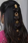 Buy_Hair Drama CO_Gold Pearls Mohar Juda Hair Pins - Set Of 5 _at_Aza_Fashions