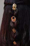 Shop_Hair Drama CO_Gold Pearls Mohar Juda Hair Pins - Set Of 5 _Online_at_Aza_Fashions