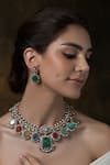 Buy_Joules by Radhika_Multi Color Stones Embellished Necklace Set _at_Aza_Fashions