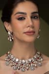 Buy_Joules by Radhika_White Pearls, Stones, Crystals Heirloom Majesty Necklace Set _at_Aza_Fashions