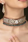 Joules by Radhika_Multi Color Beads, Stones Royal Collar Heritage Choker Set _Online_at_Aza_Fashions
