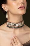 Shop_Joules by Radhika_Multi Color Beads, Stones Royal Collar Heritage Choker Set _at_Aza_Fashions