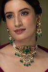 Buy_Joules by Radhika_White Beads, Pearls, Stones, Rajkumari Grandeur Choker Set _at_Aza_Fashions